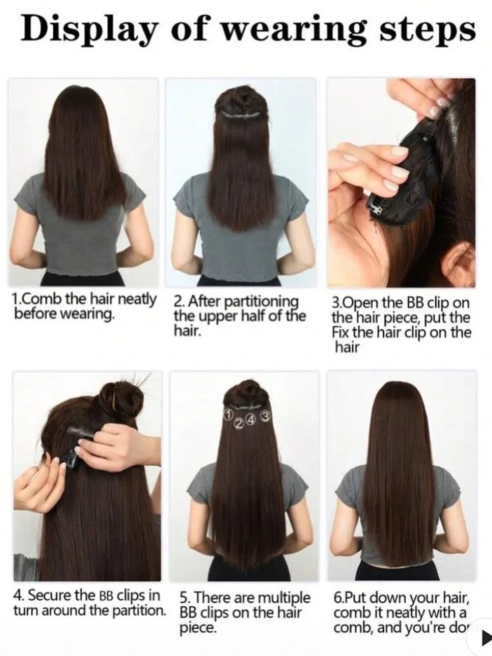 22 In Ashy light Brown Balayage Clip in hair Extensions - Human hair blend - Picture 6 of 7